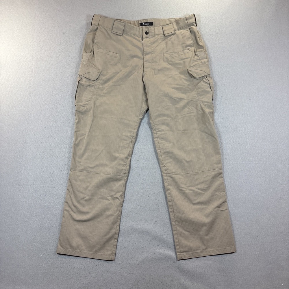 5.11 Tactical Series Cargo Pants Canvas Tan Double Knee Men's Size 38X32
